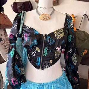 Colorful Patterned Corset Top Y2K